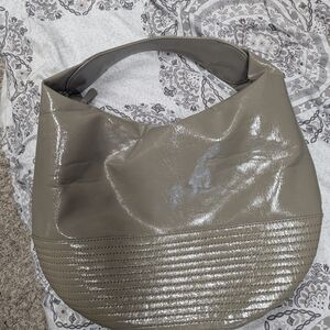 Simply Vera Patent Hobo Bag in Taupe